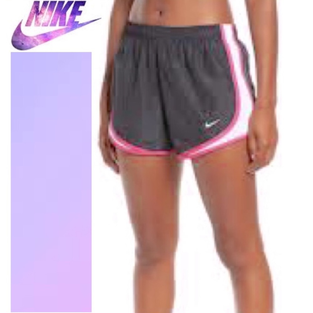 Nike Athletic Shorts Grey Pink White Mauve Sports Gym Running Shorts Size Large